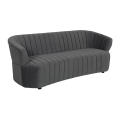 Vertical Channel Tufted Curved Performance Velvet Sofa